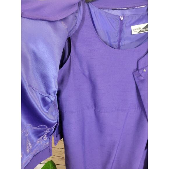 Vintage Purple Blazer & Dress Sunshine Starshine Career Work Women's Size 10 - Picture 10 of 14